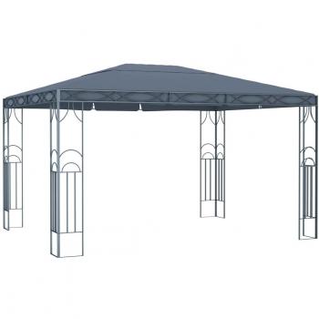 Cenador Jardín Terraza Exterior Pabellón Patio Toldo Gazebo 400x300 cm Color Crema y Antracita vidaXL