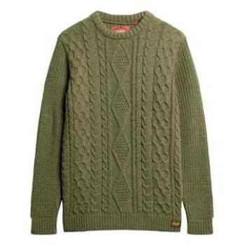 Superdry Men's Jacob Cable Knit Sweater Moss Green XL