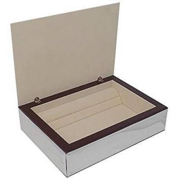 E.SILVER Caja Pierre Cardin Plata Ley 925m bilaminada Efecto Espejo Detalle Ondas Interior Tela