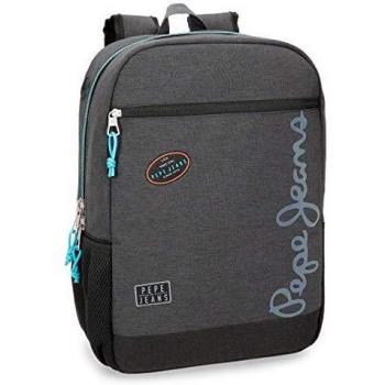 Pepe Jeans Teo Mochila Gris 30x42x15 cms Poliéster 18.9L