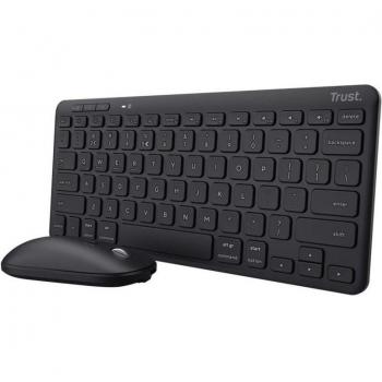 Trust Lyra Combo de Teclado y Ratón Inalámbrico Multidispositivo Negro, Bluetooth y USB, Recargable, QWERTY Español (25061)