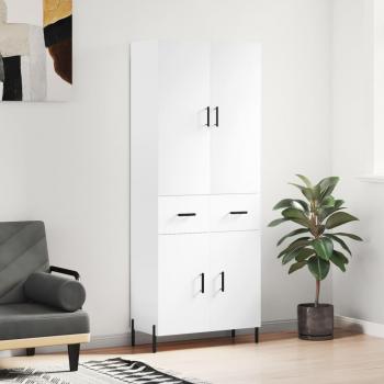 Aparador Alto Blanco 69,5x34x180 cm en Madera Contrachapada
