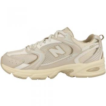 Zapatilla Mujer New Balance 530 Beige, Zapatillas casual de mujer, color beige con detalles en naranja, talla 40.5 EU