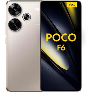 Smartphone POCO F6 5G, pantalla de 6.67 FHD+ con tasa de refresco de 120Hz, memoria RAM de 12GB y almacenamiento interno de 512GB, color Titanio, Dual SIM