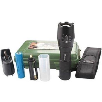 Amlaiworld G700 X800 con zoom XML T6 LED linterna táctica + 18650 + cargador + Caso