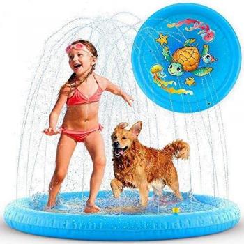Colchoneta de Chorros Agua para Niños Hinchable Piscina Bebés Alfombra de Juegos