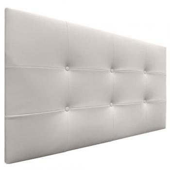 Cabecero Acolchado Capitone Tapizado en Polipiel Blanco Hueso 110x60cm con 8cm de Grosor para Camas Individuales y Matrimonio