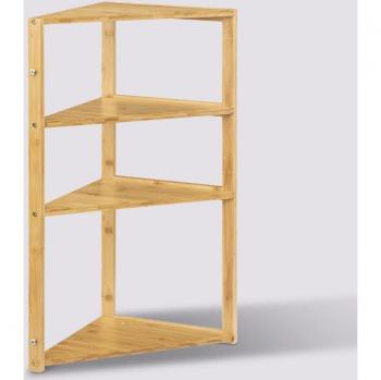 Estantería esquinera de bambú Lab'n Modul - 3 niveles - Beige - H 80 cm