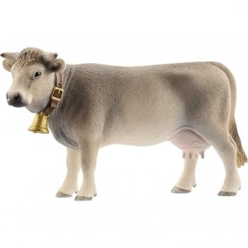 Schleich - Figura vaca Braunvieh Suiza Alpina Pelaje Marrón Gris