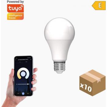 Pack 10 Bombillas LED Inteligentes E27 A60 CCT Dimmables 10W 1055lm WiFi Compatibles con Alexa y Google Home