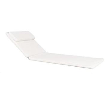 Cojín para Tumbona Andorra, Algodón Blanco, 200x62x6 cm