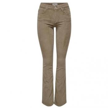 Pantalón de mujer acampanado de terciopelo en color marrón, talla 38/32