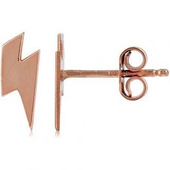 Córdoba Jewels | Pendientes en plata de ley 925 bañada en oro rosa con diseño Rayo Rose Gold
