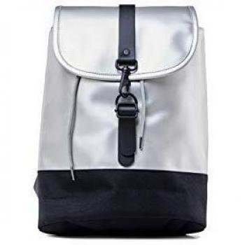 RAINS Drawstring Backpack Mochila, Mujer, Silver, Talla Única