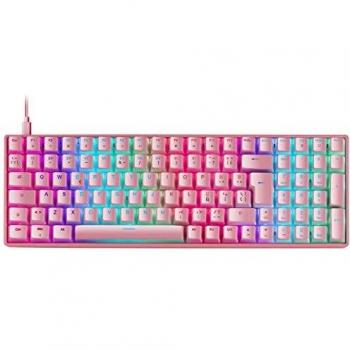 Mars Gaming MKULTRA, Teclado Mecánico Rosa RGB, Compacto 96%, Switch Outemu SQ Azul, Español -US