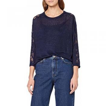 Only Onlrie 3/4 Lace Top Jrs Camiseta sin Mangas, Azul Peacoat, 36
