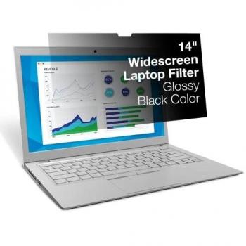 3M PF140W9B Black Frameless Privacy Filter for 14-inch Widescreen Laptop with Blue Light Reduction