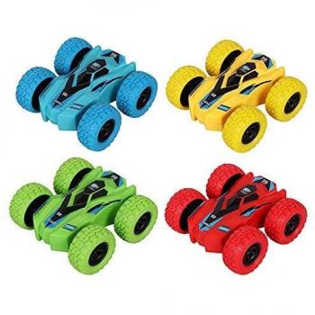 YuWei Smart Kids Pull-Back Friction Toy Cars, Doble Cara para Empujar Y Caminar, Acrobacias Giratorias, VehíCulos Todoterreno, Juguetes para NiñOs Y NiñAs De 3 A 8 AñOs, Regalo