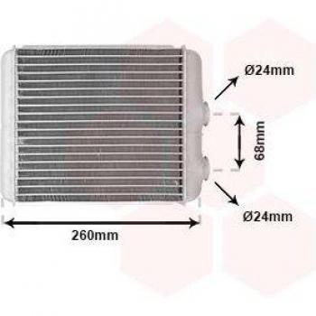 Radiador de calefacción VAN WEZEL 37006259 con características de calentamiento eficiente, diseño compacto, fácil instalación y compatibilidad con varios modelos de vehículos