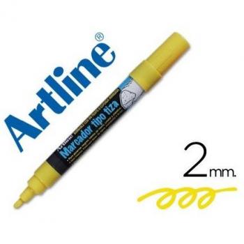 Artline EPW-4-AM - Bolsa de 4 rotuladores para pizarra verde y negra, color amarillo