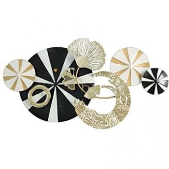 Decoración de Pared DKD Home Decor Negro Dorado Metal Moderno (91 x 8,3 x 49,5 cm)