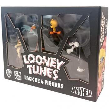 Asmodee Warner Bros Looney Tunes Mayhem: Juego de Mesa con Figuras de Coyote, Correcaminos, Piolín y Silvestre - PEGI 10