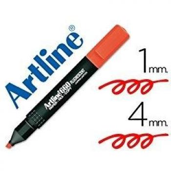 ROTULADOR ARTLINE FLUORESCENTE EK-660 ROJO -PUNTA BISELADA