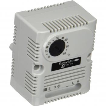 Schneider Electric NSYCCOTHI ClimaSys CC, Termostato 250V, Rango de Temperatura + 5-60 ° C, 1 NA / NC, ° C, Gris Claro