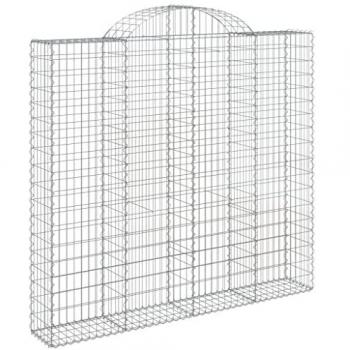 Cestas de gaviones 20 uds forma de arco hierro 200x30x180/200cm Plateado