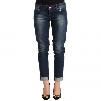 Acht Blue Washed Low Waist Skinny Denim Folded Hem Jeans - W28