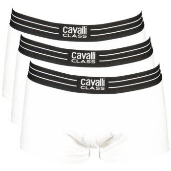 Cavalli Class White Cotton Boxer Shorts with Contrast Details - Male, Size: S