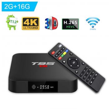 Turewell TV Box Android 7.1, Android Box Amlogic S905W Quad Core, 2GB RAM/16GB ROM, 4K*2K UHD H.265, HDMI, USB*2, WiFi Media Player, Android Set-Top Box
