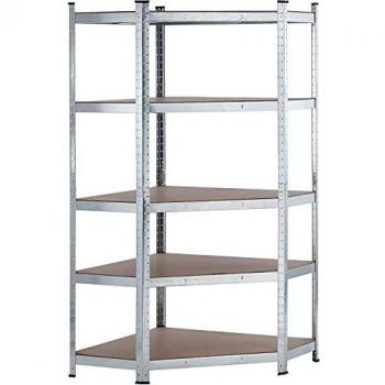 ESTANTERÍA ESQUINERA GALVANIZADA 5 BALDAS AJUSTABLES marca THINIA HOME
