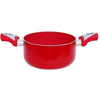 Excelsa - Cacerola (2 asas, aluminio, 18 cm), color rojo