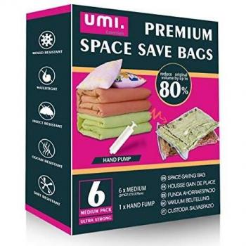 UMI by Amazon - Mixed Combo of Premium Vacuum Compression Space Saver Bags with Hand Pump