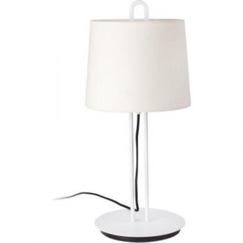 Lámpara de mesa redonda cónica blanca Montreal, E27, 1 bombilla, 54cm de altura