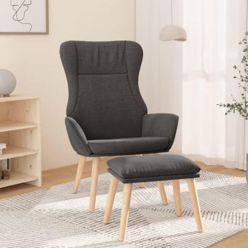 Sillón relax con reposapiés en tela gris claro