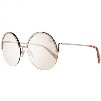Emilio Pucci Round Mirrored Sunglasses EP0117 28G 61 Rose Gold Women's One Size
