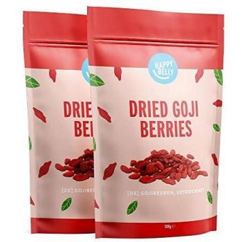 Marca Amazon - Happy Belly Bayas de goji deshidratadas, 2 x 500g