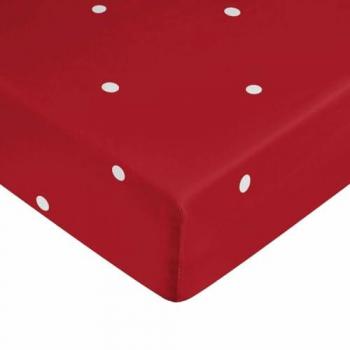 Sábana Bajera Ajustable Laponia 180 x 200 cm 100% Algodón Roja