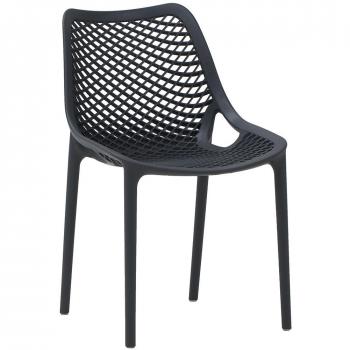 Air Polypropylene Cafe Bistro Side Chair - Dark Grey