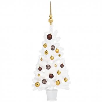 vidaXL Artificial Pre-lit Christmas Tree with Ball Set White 90 cm