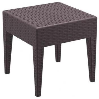 Miami Brown Rattan Lounge Side Table