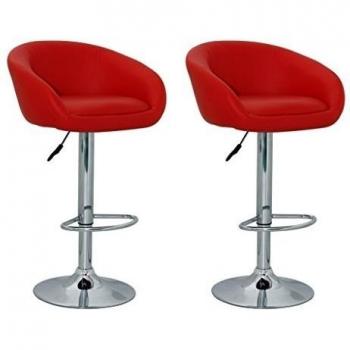 vidaXL (Set de 2) taburetes de bar salón en cuero rojo mueble de bar
