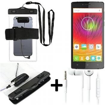 Estuche estanco al agua con entrada de auriculares para Cubot S600 + auricular incluido, transparente | Trotar bolsa de playa al aire libre caja brazalete del teléfono caso de cáscara bajo playa - K-S_Trade