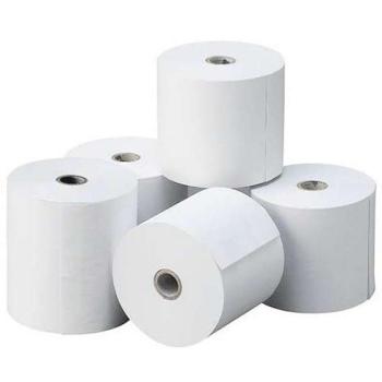 Rollo de Papel Térmico 80x80x12mm para Impresoras Térmicas de Billetes - Paquete Económico de 5 Unidades y Rollo de Papel Térmico 57x55x12mm