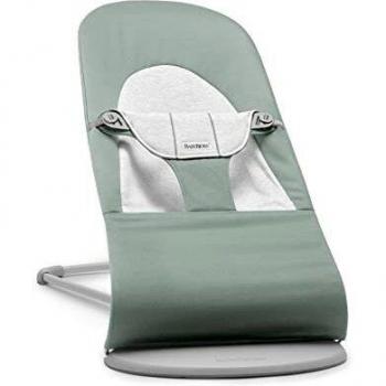 BabyBjörn Hamaca Balance Soft, Bastidor gris claro, Algodón/Jersey, Salvia claro/Gris