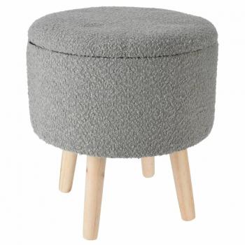 Taburete con almacenaje gris claro Ø35x40 cm Home&Styling