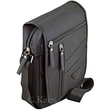 Bolso de Hombre Bandolera Ajustable Nailon Negro Multibolsillos Unisex