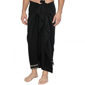 La Leela rayón suave traje de baño pareo cubierta hasta los hombres se bañan envoltura de 78x42 pulgadas negro